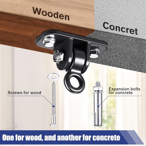 Tandefio Black 6-Piece Swing Hanger Set for Outdoor & Indoor Use