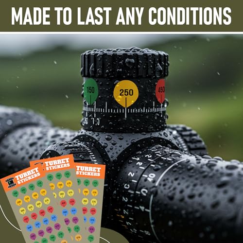 Scope Turret Stickers Pack - 10 Sheets for Rifle Scopes
