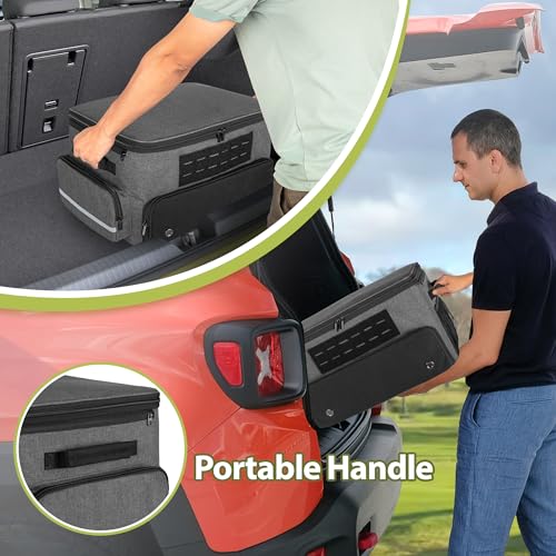 GOBUROS Golf Trunk Organizer for Car SUV - Grey, Multi-Function Golf Bag Storage