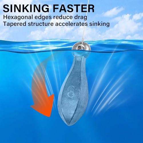 1oz Fishing Weights - Fresh & Saltwater Lead Sinkers - 5 Pack