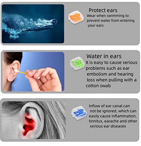 Reusable Silicone Swimming Earplugs - Waterproof Ear Protection (6 Pairs)