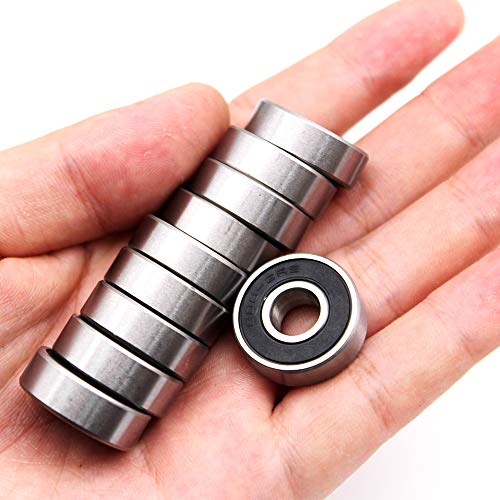 608-2RS Ball Bearings - 10 Pack Miniature Deep Groove 8x22x7mm