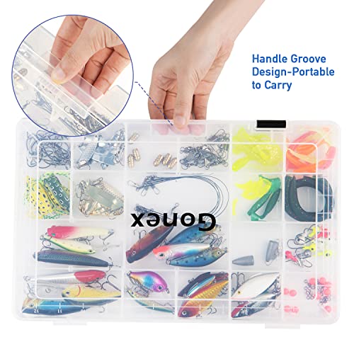 Gonex 3-Pack 3700 Fishing Tackle Trays with Adjustable Dividers, 14x8.66x1.85"