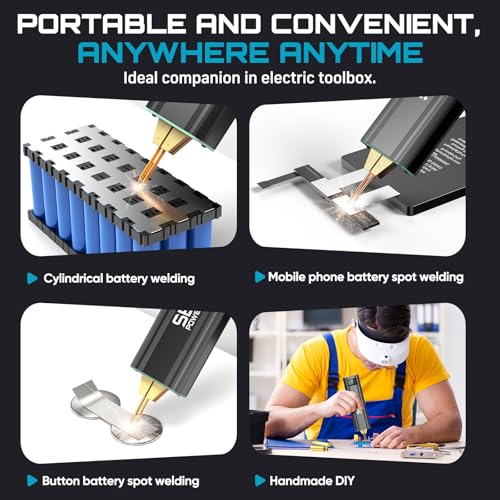 SEESII Battery Spot Welder: Spot Welder for Lithium Batteries/18650, Mini Battery Welder with Built-in Rechargeable Battery, Spot Welding for 0.1-0.2mm Nickel Sheets/Iron/Stainless Steel Sheets