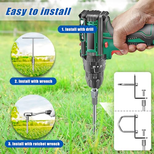 Lifeswell 18" Ground Anchors Kit (4 Pack) Heavy Duty Lawn & Shed Safety Anchor