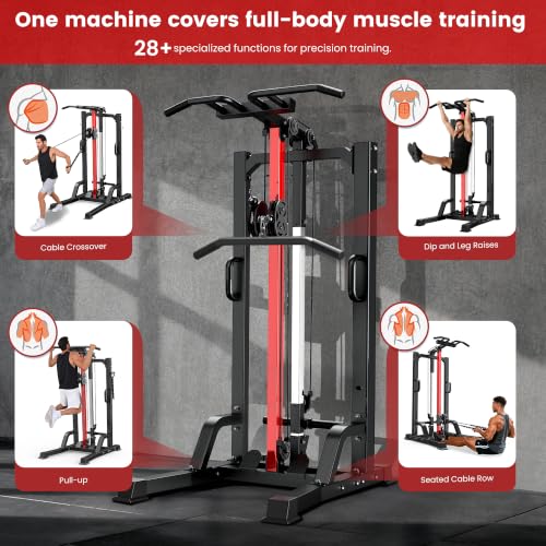 Power Tower Pull Up Bar & Cable Machine - Black-04