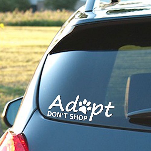 Adopt Don't Shop Vinyl Decal - 8" Wide, Custom Color