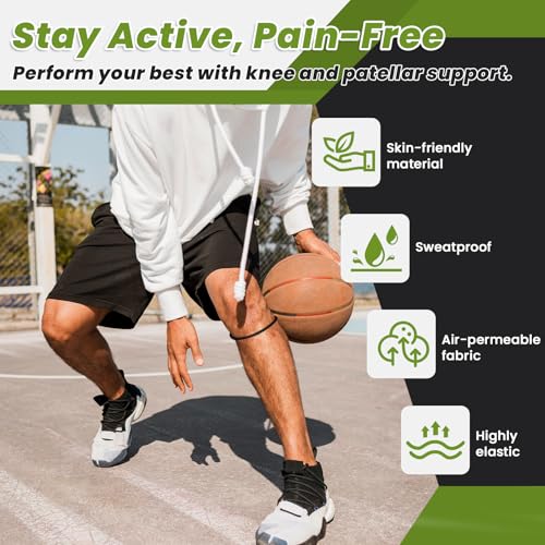 Patellar Tendon Knee Strap - 2PCS Knee Band for Pain Relief - Black
