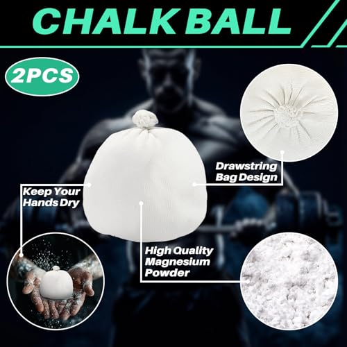Gym Chalk Balls for Climbing and Weightlifting - 2 Pack, 60g Each