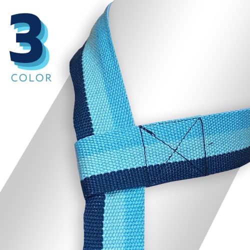 Yoga Mat Carrier Strap - Adjustable Cotton Holder Sling - Blue
