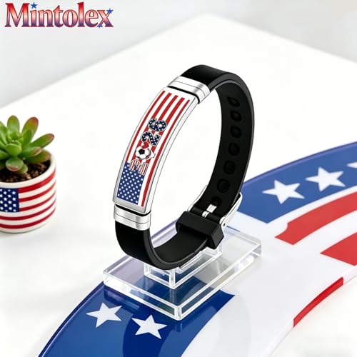 2026 Soccer Fan Bracelet - Adjustable Silicone and Stainless Steel Wristband
