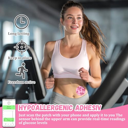Pink Bow Adhesive Patch Compatible with Dexcom G7 - 30 Waterproof Skin-Friendly Medical Patches