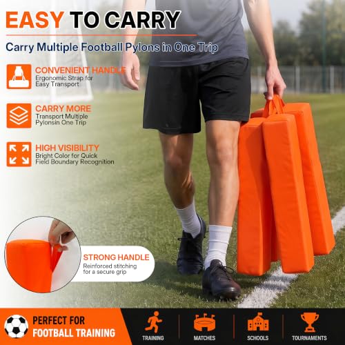 Weighted Football Pylons - 17.7" Orange Field Markers