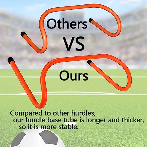 12 Durable Agility Training Hurdles with 10 Marker Cones Set