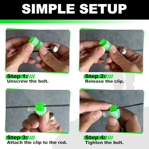 Fishing Bells for Rod Tips - 20 Pcs Clip-On Fish Bite Alarms