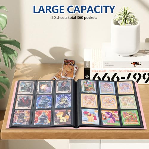 Premium Trading Card Binder - 9 Pockets - Pink