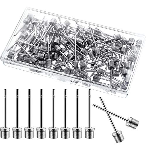 100 Pack Ball Pump Needles - Stainless Steel, Silver