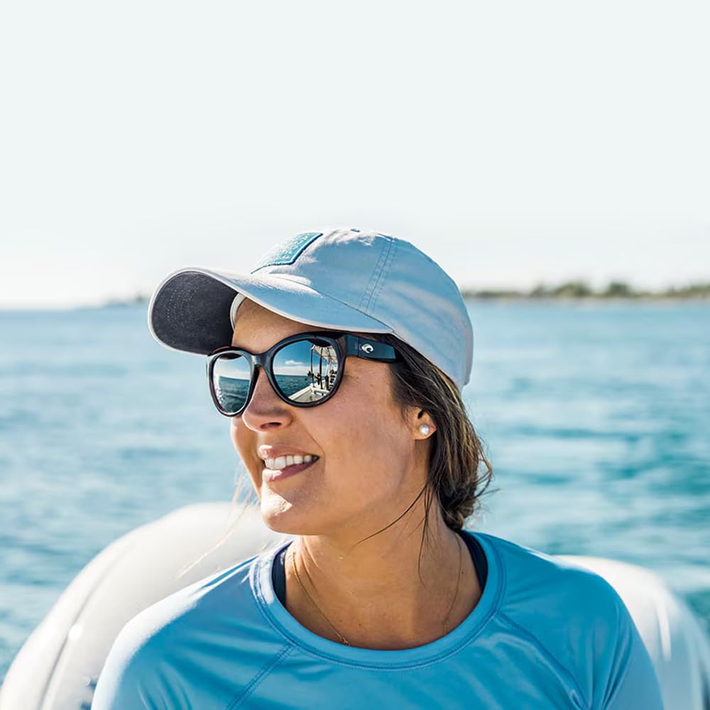 Costa Del Mar Polarized Sunglasses Womens - Maya Designer Sunglasses For Women with 100% UV Protection - Size 55 - Shiny Urchin Crystal/Grey Polarized - 580P