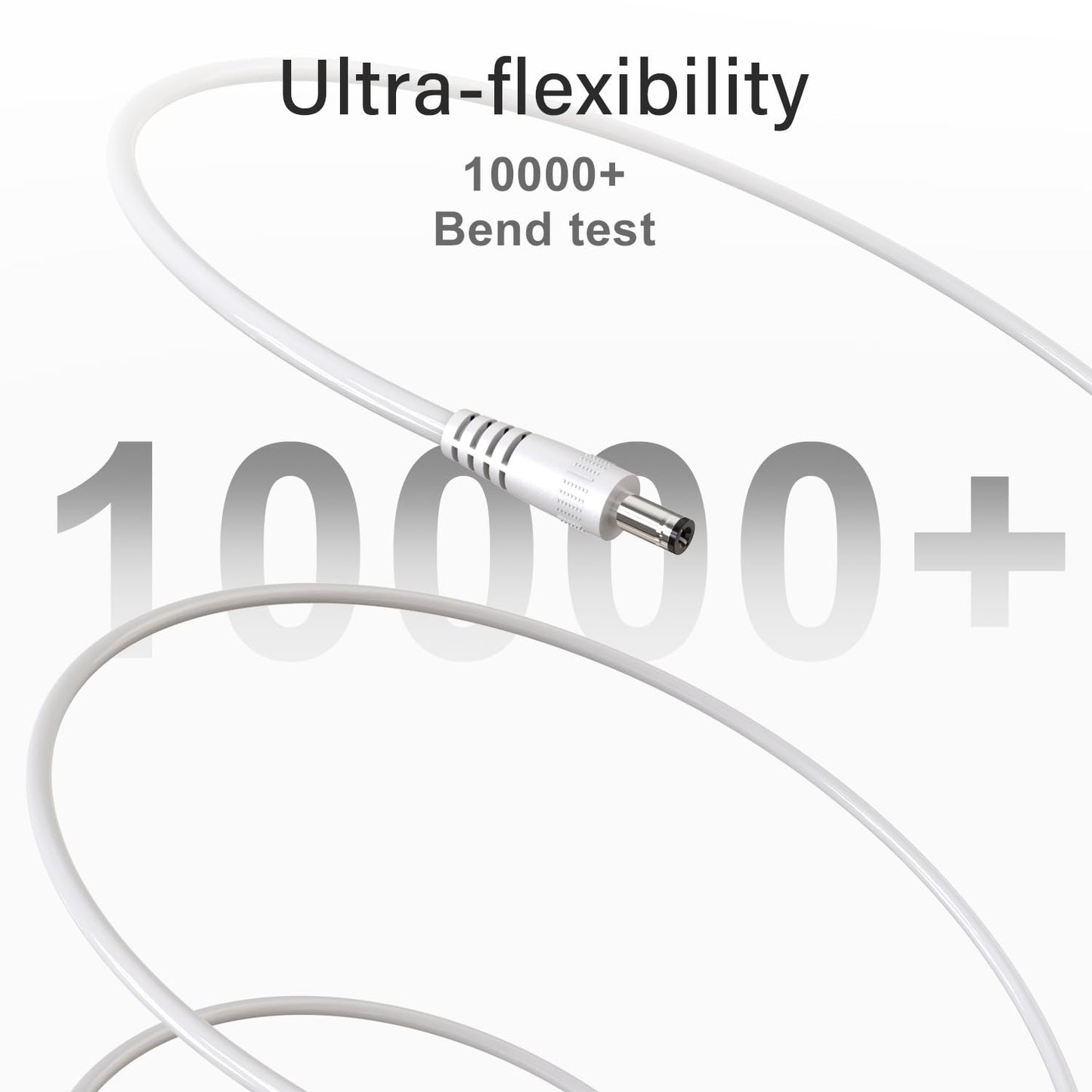 Cordro USB to DC 5V Power Cord, Universal DC 5.5x2.1mm Plug Jack Charging Cable with 9 Adapters for Moon Lamp, Massage Wand, Router, LED Light, Mini Fan, Speaker and More Devices (White)