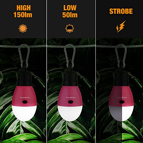 Rechargeable Camping Light with Clip Hook - Pink, 3 Modes