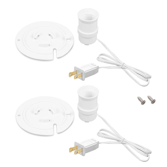 Norward 2 Set Blow Mold Light Kit Replacement, E27 E26 Bulb Cord Kit for Halloween,Christmas,Salt Lamp,Craft Indoor Outdoor Decorations,Salt Lamp Base with Fuse Plug