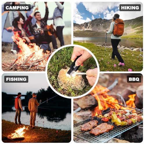 Ferro Rod Fire Starter Survival Tool Kit with Paracord Lanyard