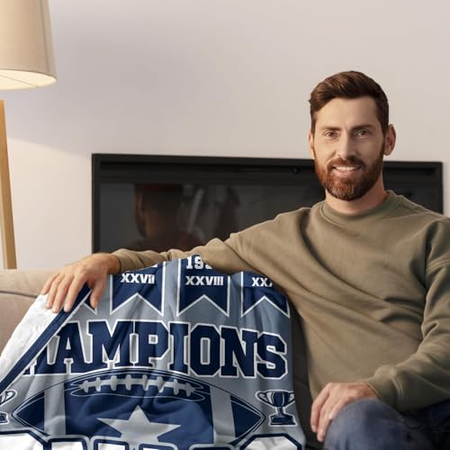Football Blanket for Dallas Fans - Soft Flannel Throw 60x50 Blue