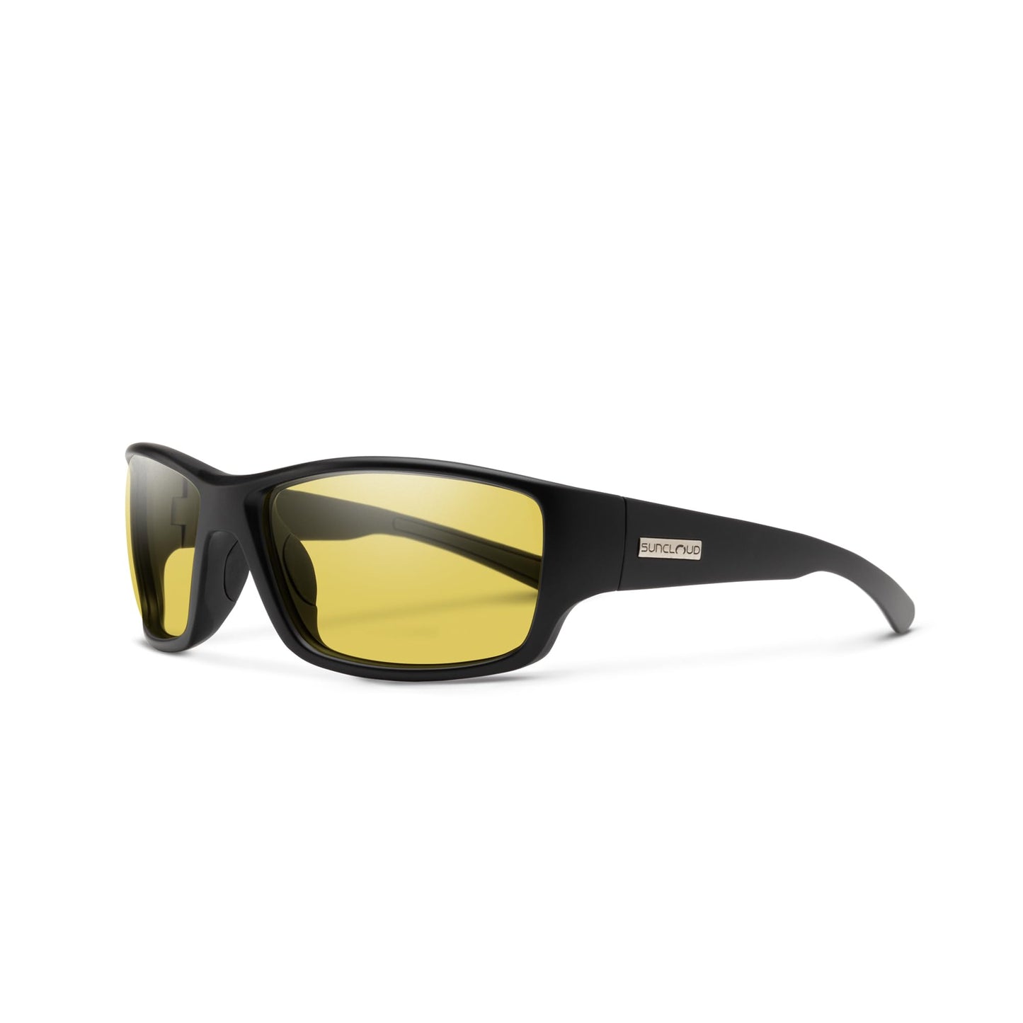 Suncloud Hull Polarized Sunglasses 100% UV Protection Comfortable Fit, Trendy Design for Men & Women Matte Black + Polarized Low Light Yellow Lenses