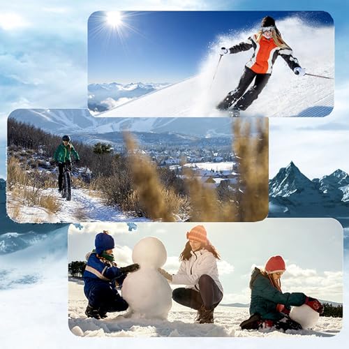 Water-Repellent Thermal Winter Ski Gloves for Men & Women - Black, 11x4.7in