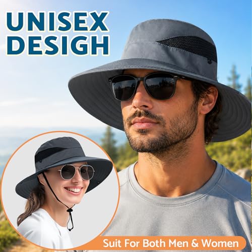 Wide Brim Sun Hat with UPF 50+ Protection for Outdoor Activities