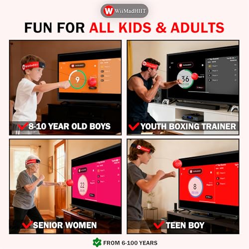Boxing Reflex Ball with Punch Counter App - Red