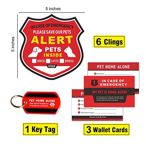 Pet Alert Stickers Set - Emergency Rescue Window Decals & Cards