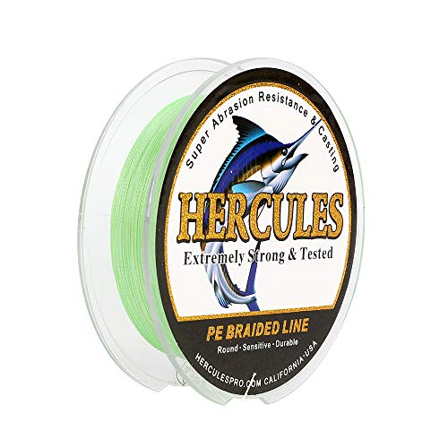 Fluorescent Green 4-Strand Braided Fishing Line - 6LB, 100M