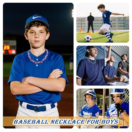 12-Pack Baseball Necklaces for Boys - 18-Inch Braided Rope