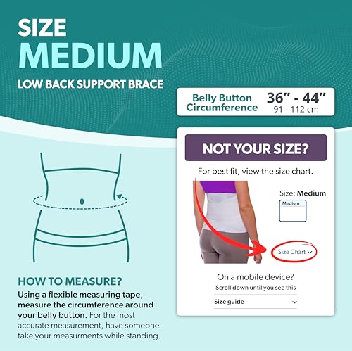 BraceAbility Women's Medium Back Brace for Lower Back Pain, Lumbar Support Belt, Discreet & Adjustable