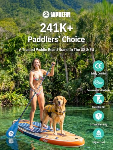 Inflatable Paddle Board for Family - Light Gray, 500lbs Capacity