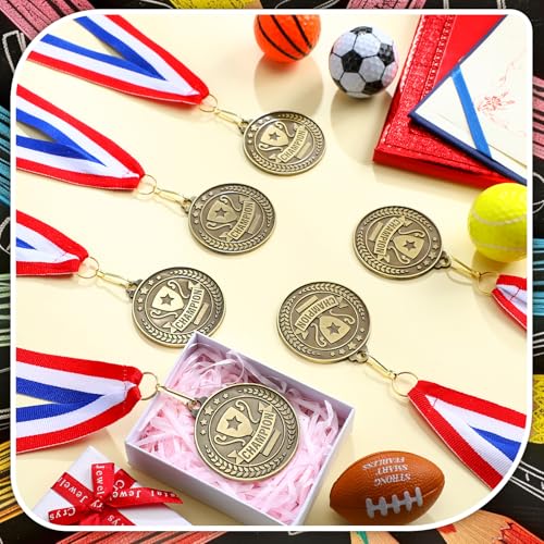 30 Pcs Champion Medals with Neck Ribbons - 2 Inch Awards