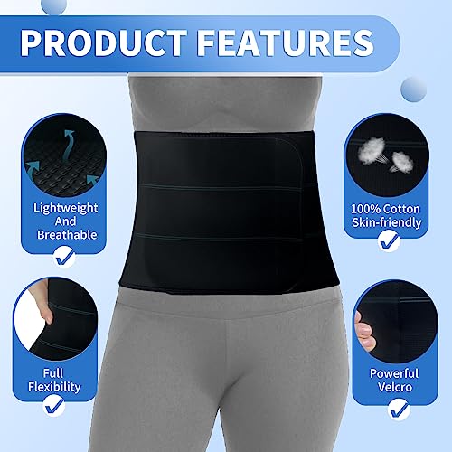 CANMIUS Black M Post-Surgery Abdominal Binder Belly Support 30-45"