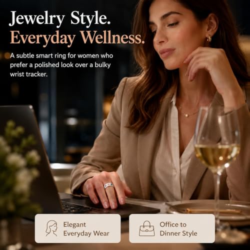 Yihou Enamel Smart Fitness Ring for Women with Heart Rate & Sleep Tracking - Size 7