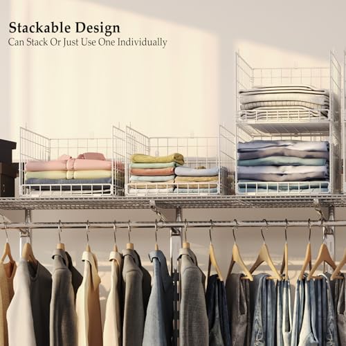 Closet Organizers and Storage Shelves for Clothes, Collapsible Stackable Storage Bins Organizer Baskets Containers Drawers for Truck Camper Closet RV Closets Pantries Cupboard Wardrobe