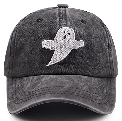 Halloween Baseball Cap for Men Women - Funny Embroidered Adjustable Black Hat, One Size