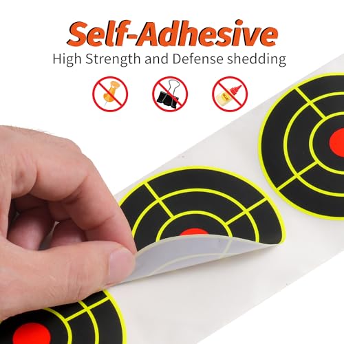NYEONHRT 3" Shooting Targets 250 Pcs Fluorescent Yellow Self-Adhesive Reactive Target Sheets