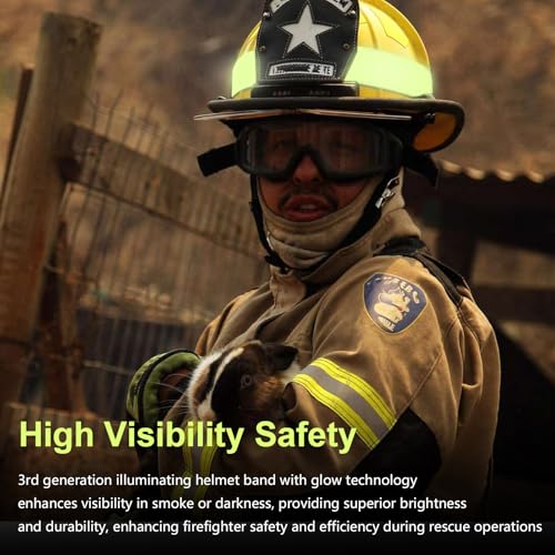 Illuminating 3rd Generation Fire Helmet Band ? Glow in The Dark Reflective Strap Compatible with Cairns, Streamlight & Traditional Fire Helmets, Transforming the safety of firefighter