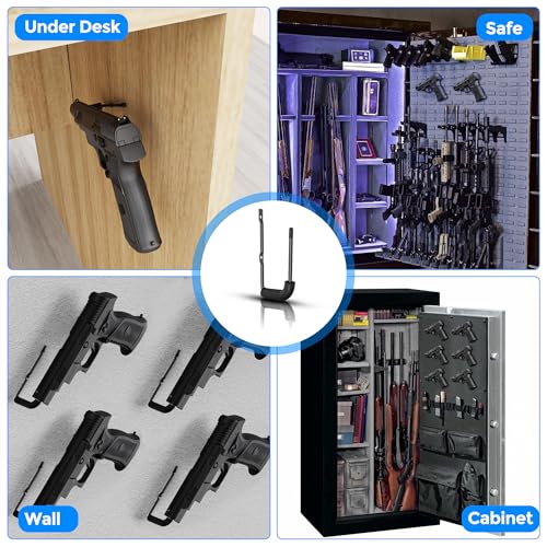 8Pcs Pistol Wall Mount Rack - Rubber Wrap Top for