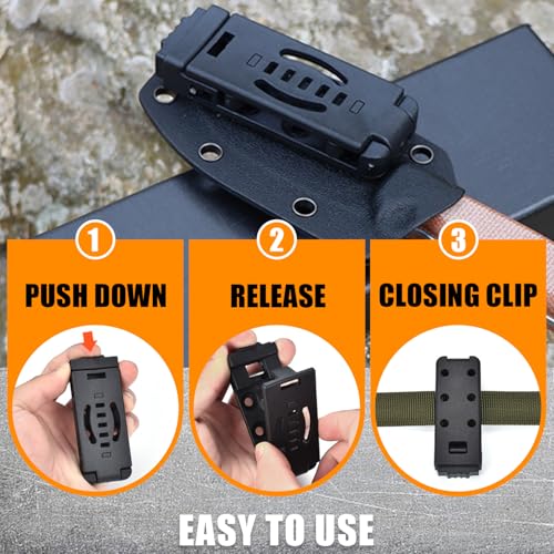 4-Pack Tactical Belt Clips for Knives & Holsters - Universal Kydex Utility Sheath Clips