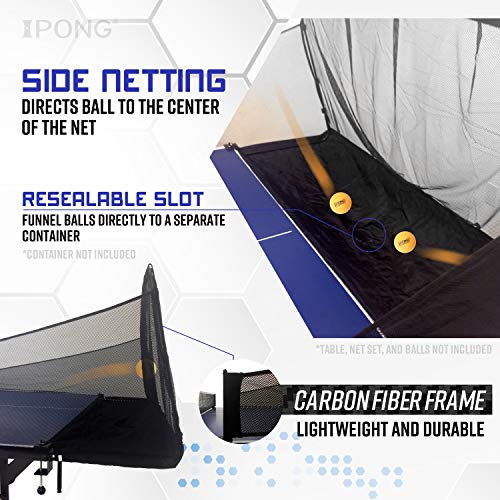 iPong Carbon Fiber Table Tennis Ball Catch Net for Training & Practice