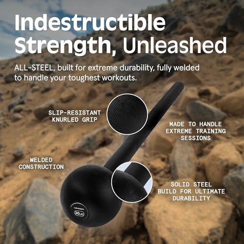 Steel Macebell for Strength Training - 10 lb Matte Black
