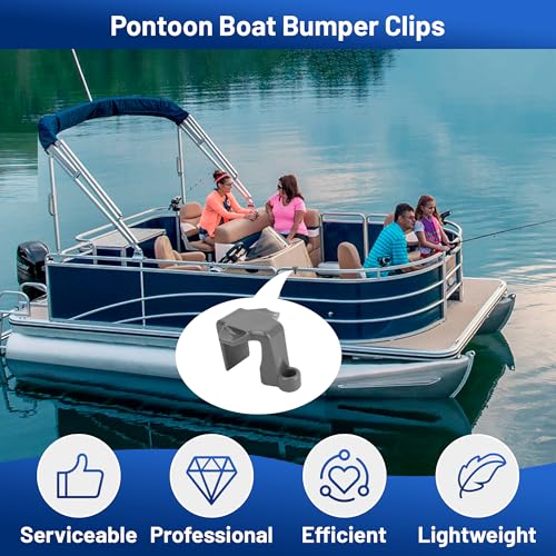 USEAMIE Boat Fender Clips 4 Pack - Docking Bumper Hooks for Pontoon & Square Rails