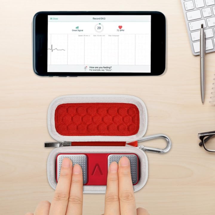 KardiaMobile Heart Monitor Case - Red, Precision Fit for 1-Lead/6L/6L Max