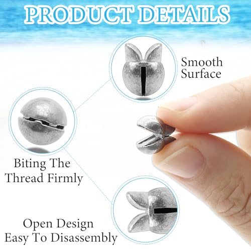 120pcs Lead Split Shot Fishing Sinkers - Assorted Weights Set